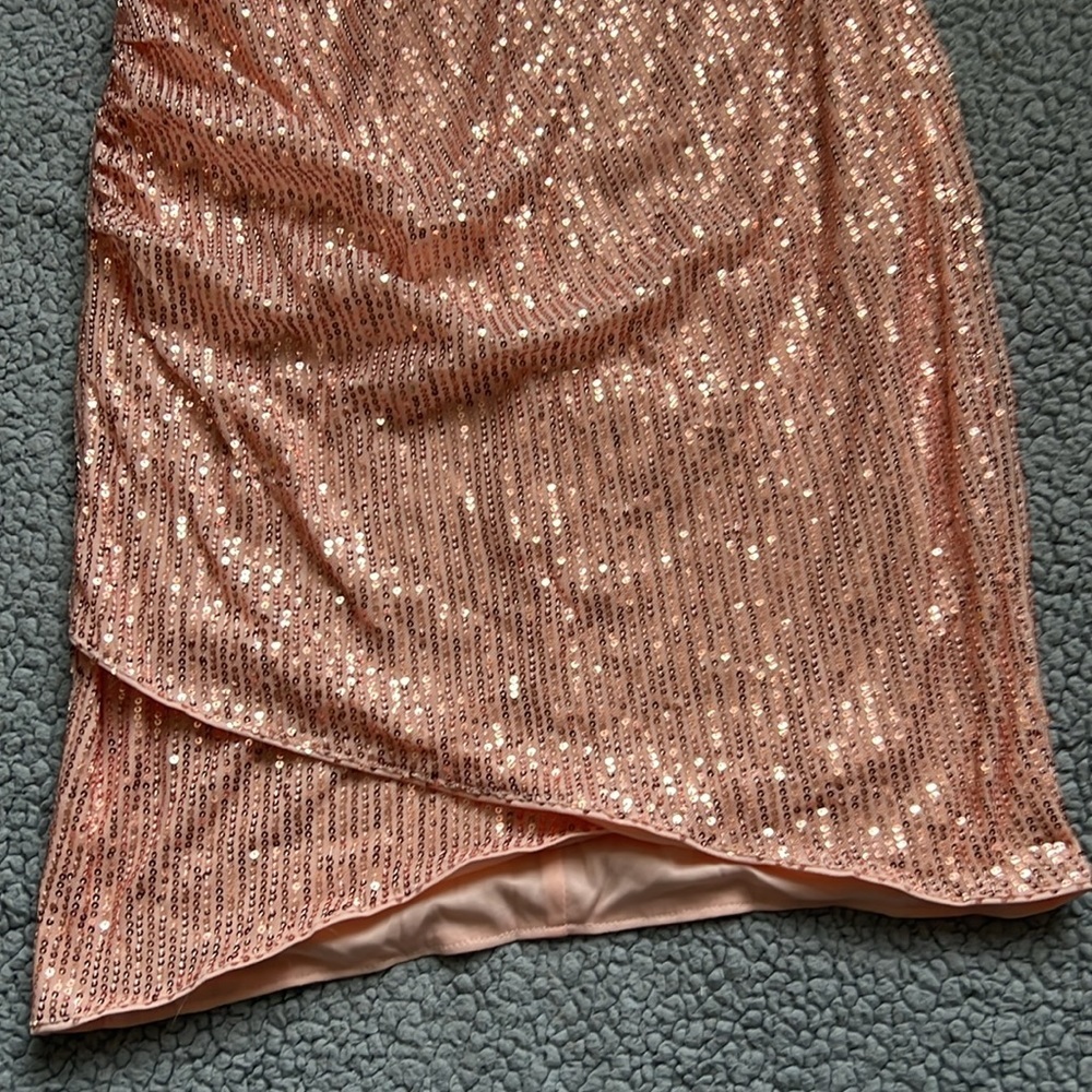 NWT Grace Karin Women's One Shoulder Sequin Lined Wrap Dress - Picture 6 of 9